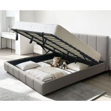 Metro Upholstered Lift Bed Beige Queen Metro Upholstered Lift Bed Beige Queen
